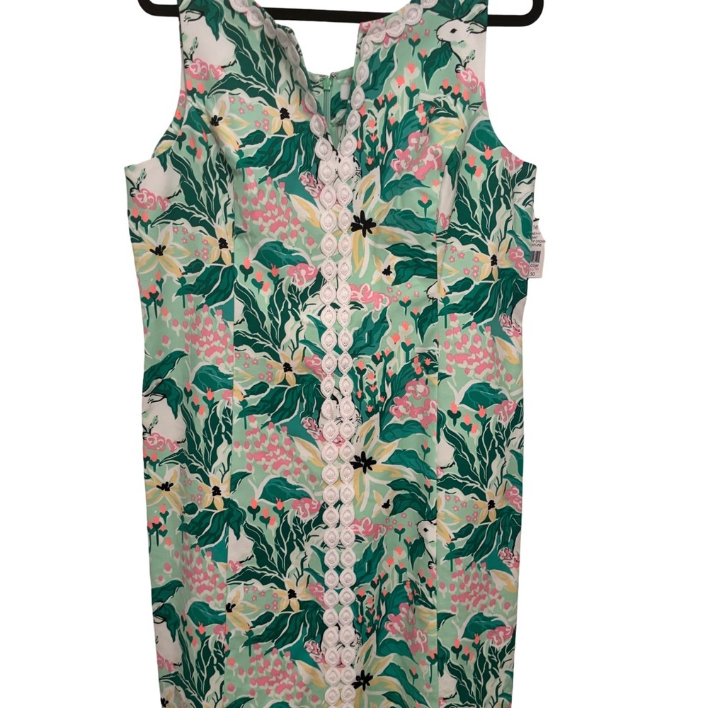 Crown & Ivy Green and Pink Sheath Midi Dress